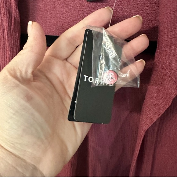 Torrid Women’s Maroon Gauze Open Front 3/4 Sleeve Kimono Shirt Sz 00, M/L NWT - Picture 5 of 8